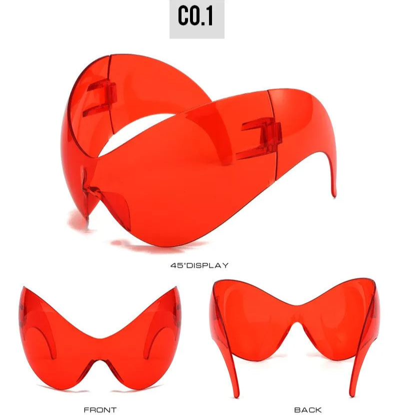 Oversized Y2K One-Piece Cyberpunk Sunglasses