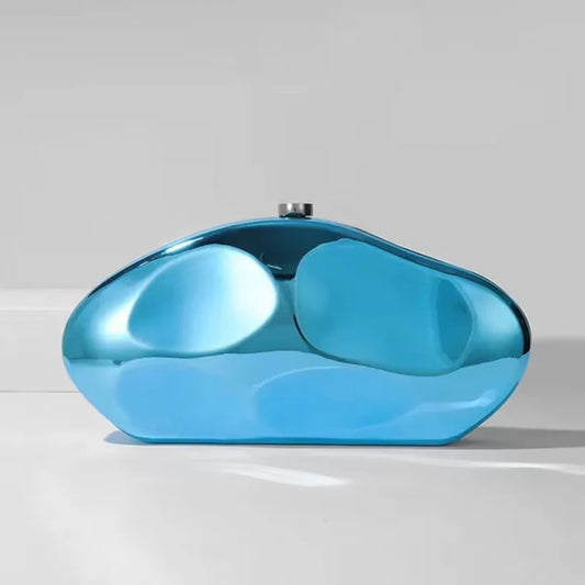 Metallic Shell Evening Clutch Bag