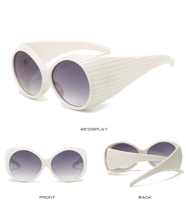 Bold Oversized Round Steampunk Sunglasses