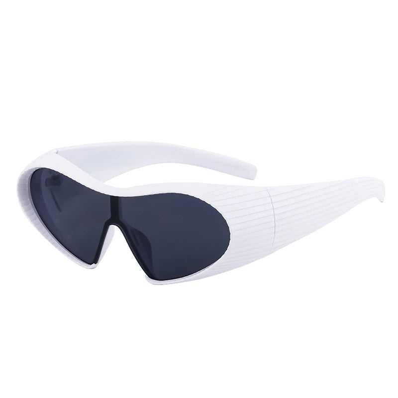 Futuristic Oversized One-Piece Cat Eye Sunglasses