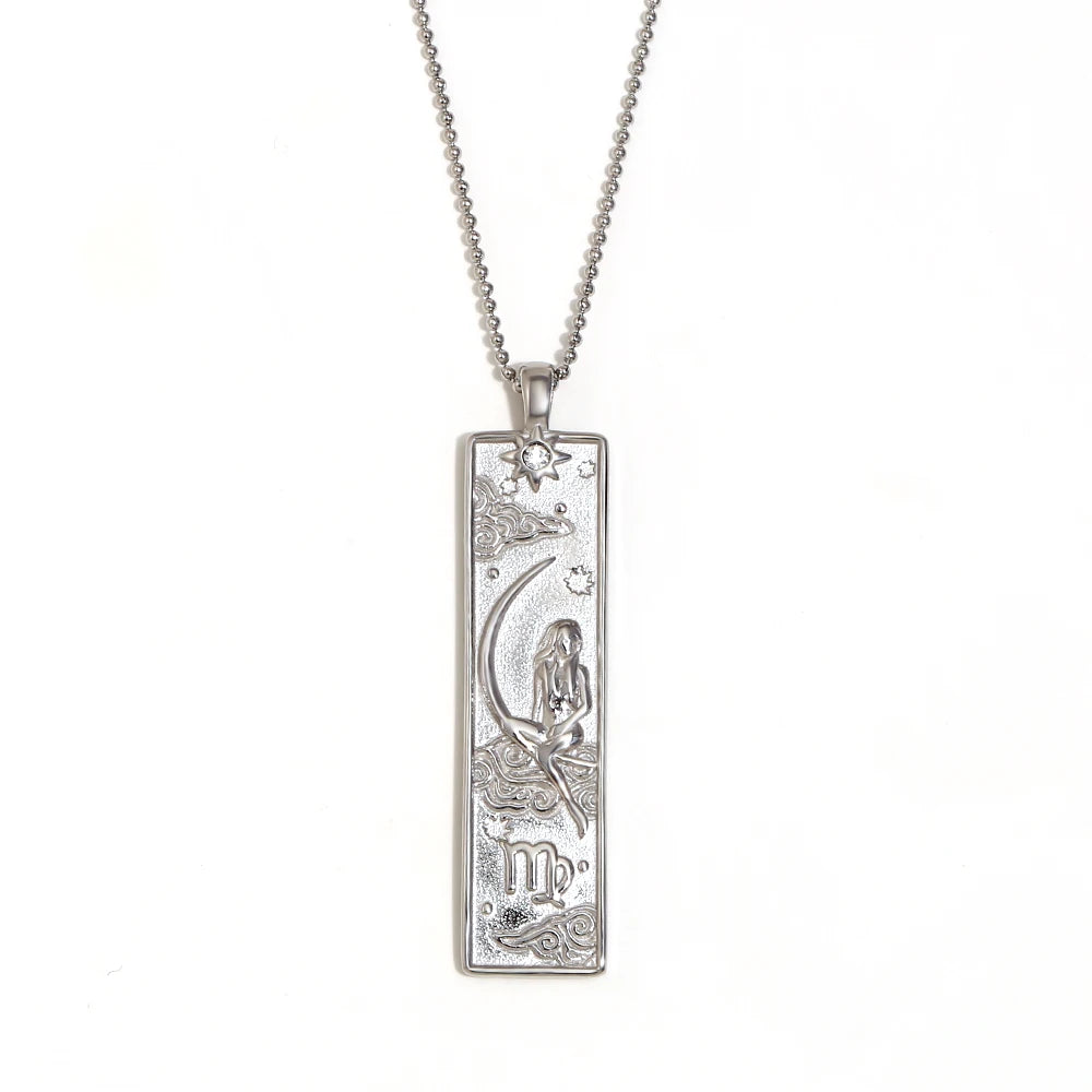 Constellation Rectangular Bar Pendant Necklace