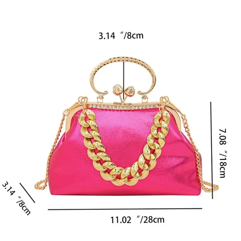 Elegant Gold Chain Clutch Bag