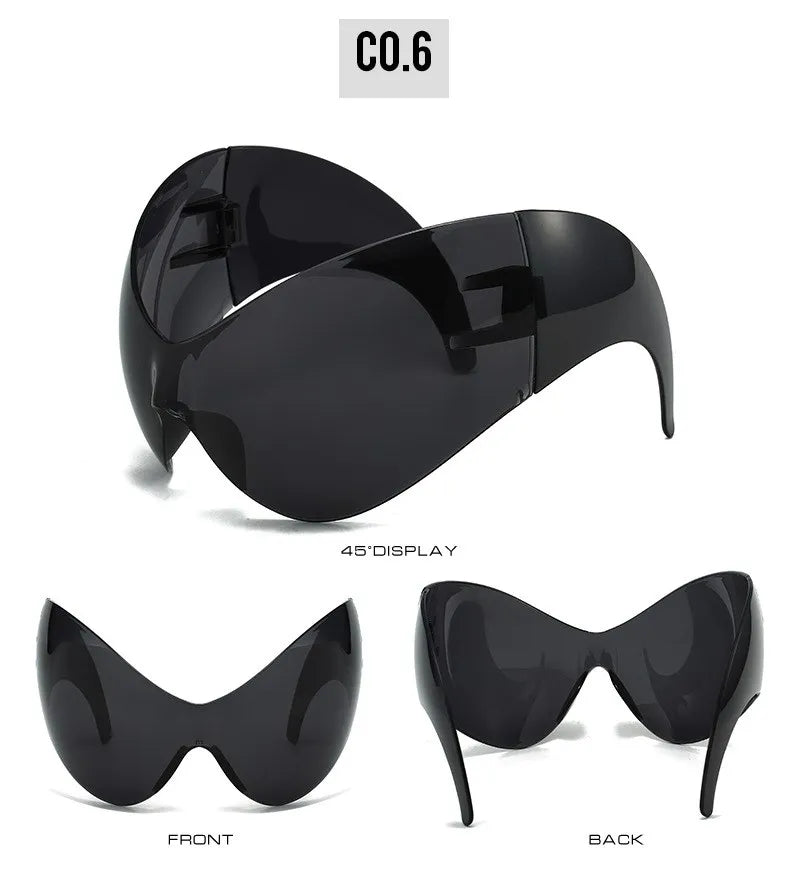 Oversized Y2K One-Piece Cyberpunk Sunglasses