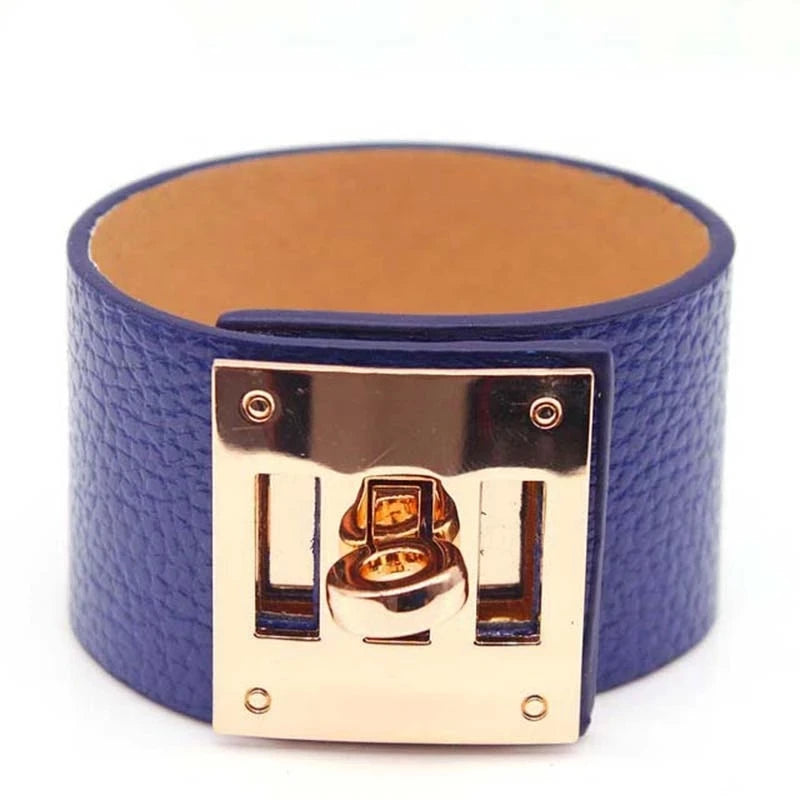Leather Wide Wrap Bracelet