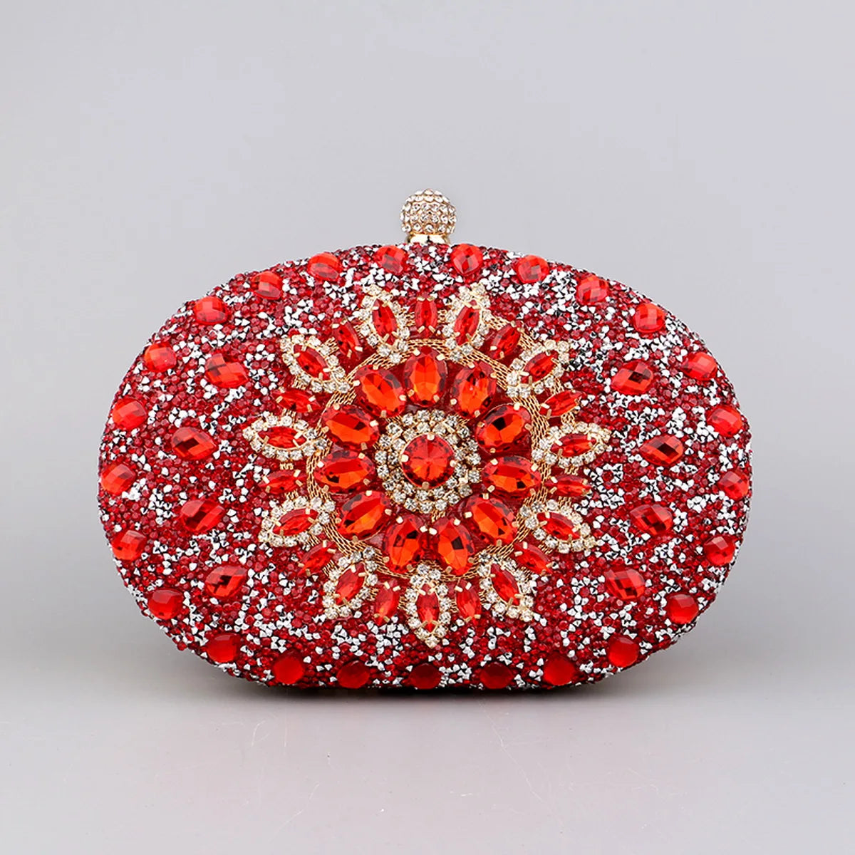 Crystal Oval Evening Clutch Bag