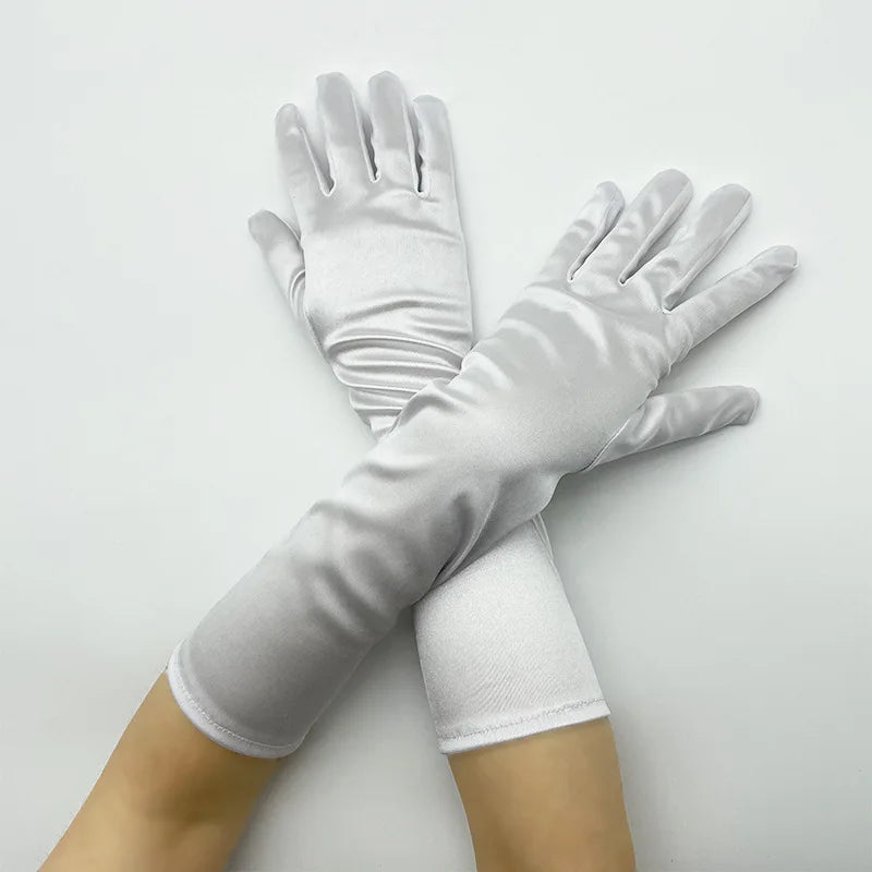 Long Satin Costume Gloves