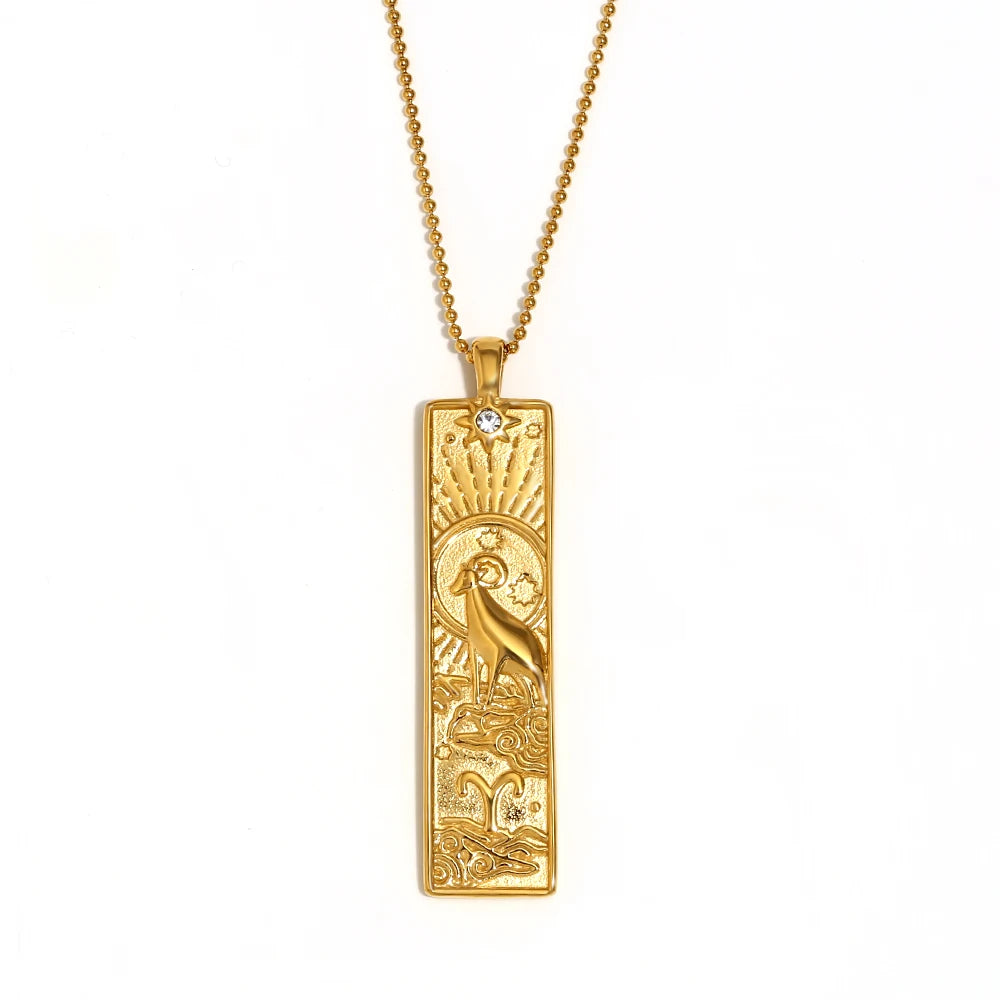 Zodiac Gold Plated Pendant Necklace