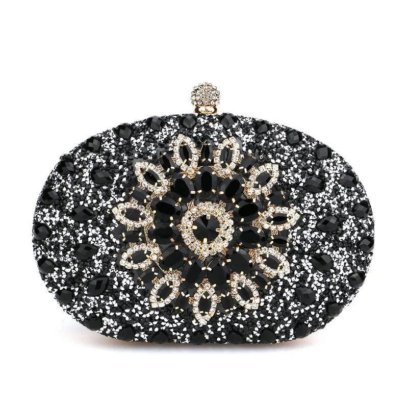 Crystal Oval Evening Clutch Bag