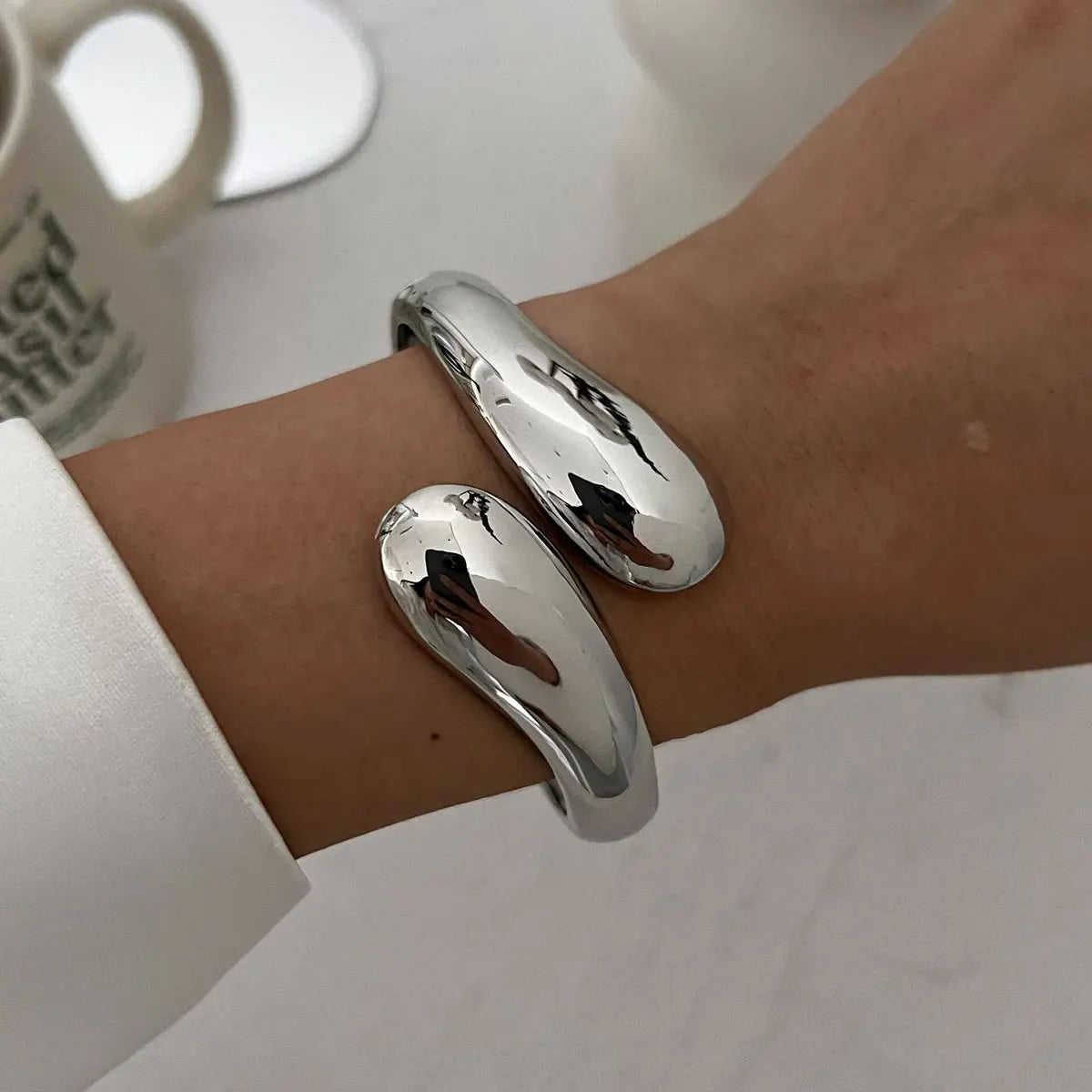 Chunky Gold Silver Bangle Cuff Bracelet