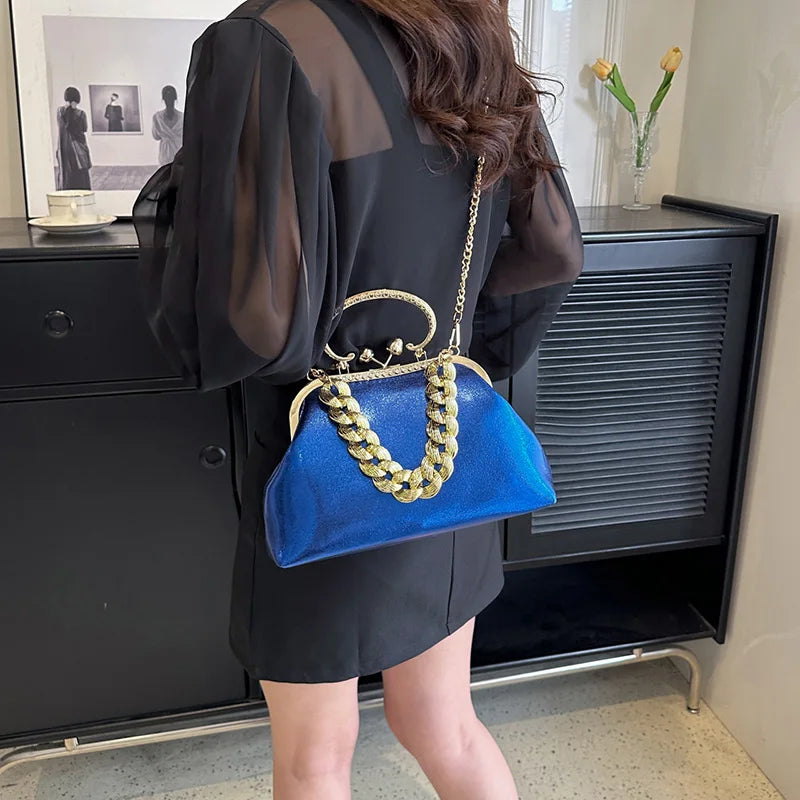 Elegant Gold Chain Clutch Bag