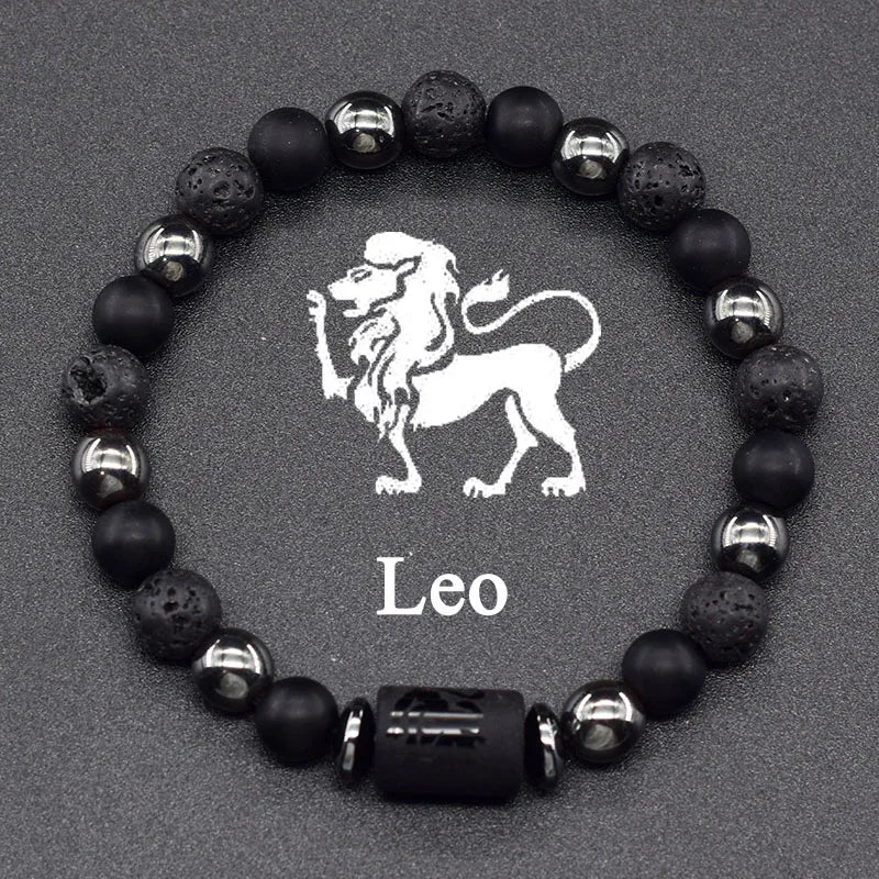 Zodiac Signs Constellation Bracelet - Black Lava