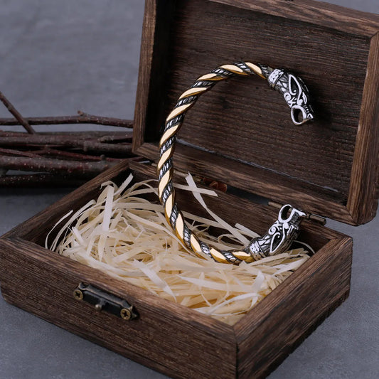 Nordic Dragon Bracelet with Viking Wooden Gift Box