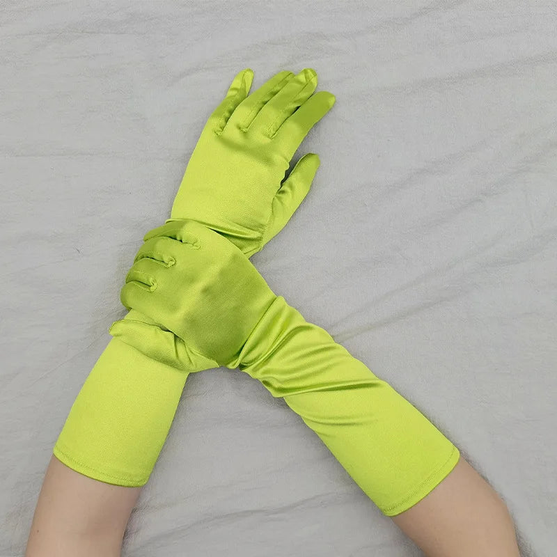 Long Satin Costume Gloves