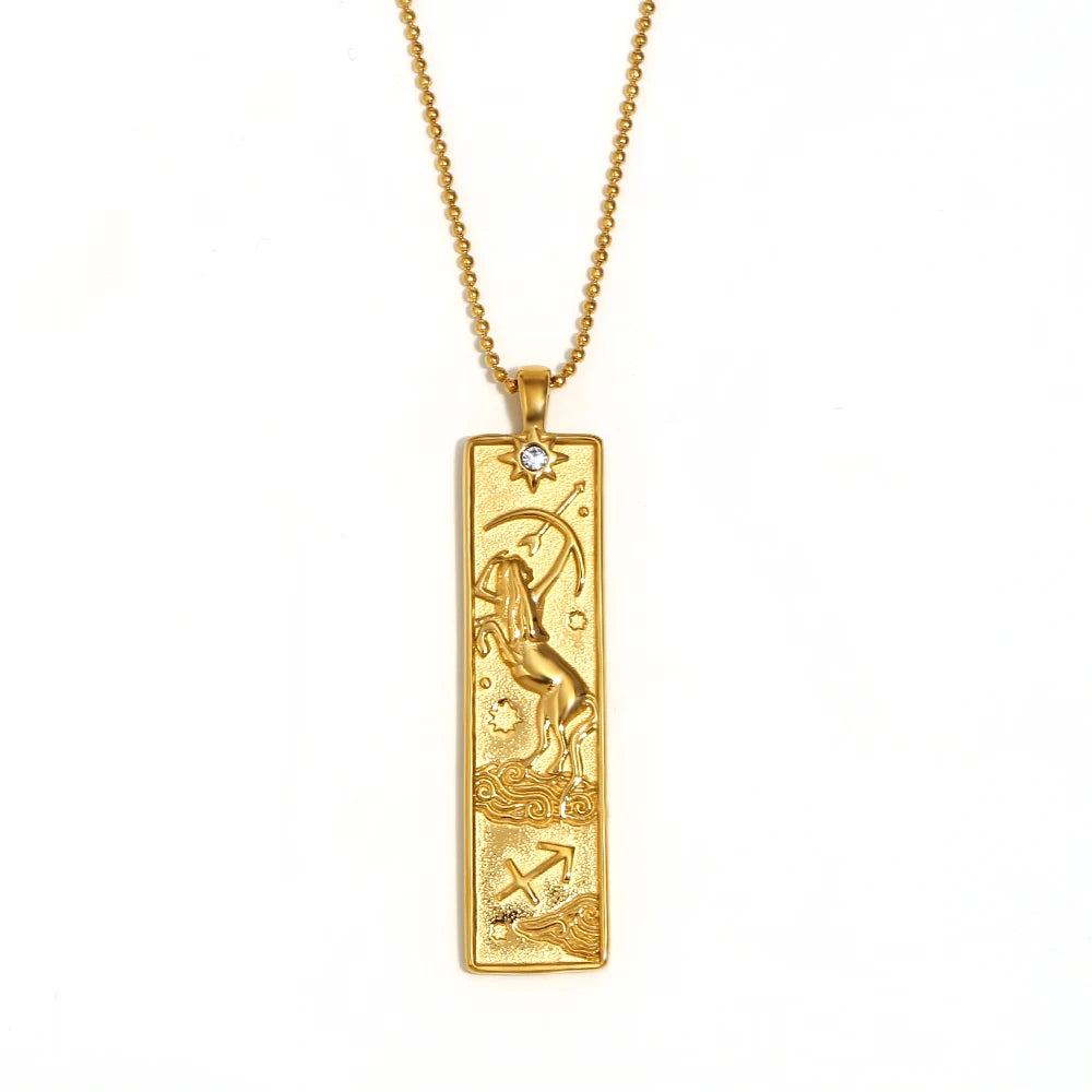Zodiac Gold Plated Pendant Necklace