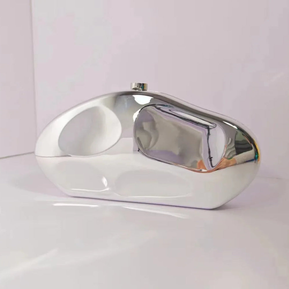 Metallic Shell Evening Clutch Bag