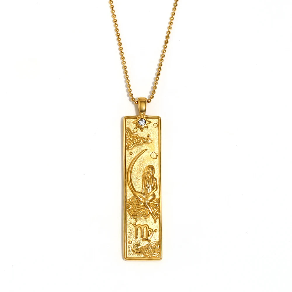 Zodiac Gold Plated Pendant Necklace