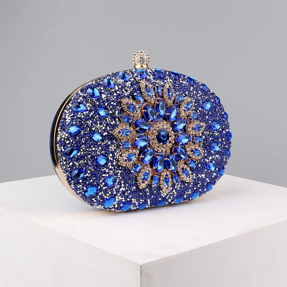 Crystal Oval Evening Clutch Bag