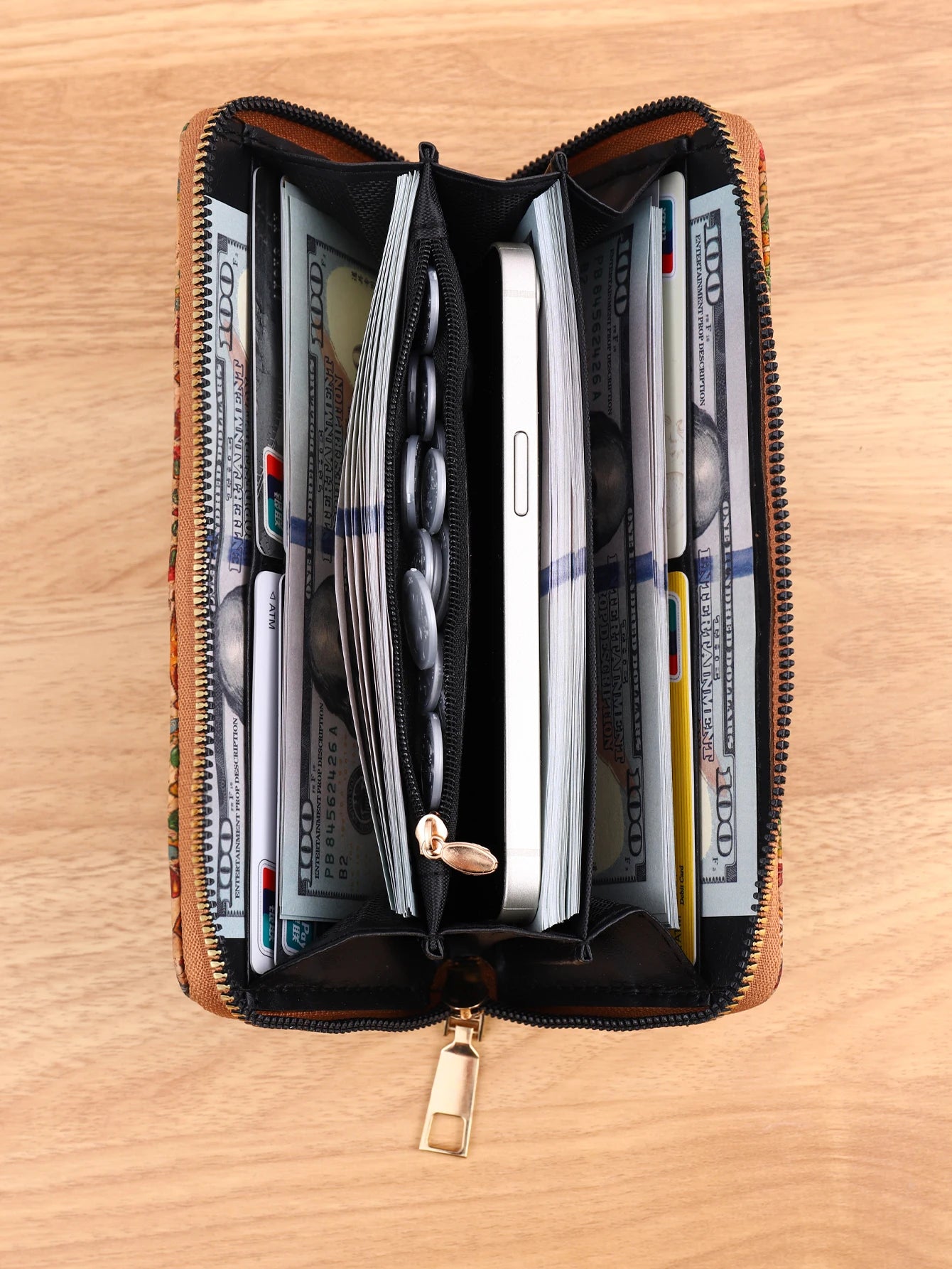 Vintage Wood Grain Long Wallet