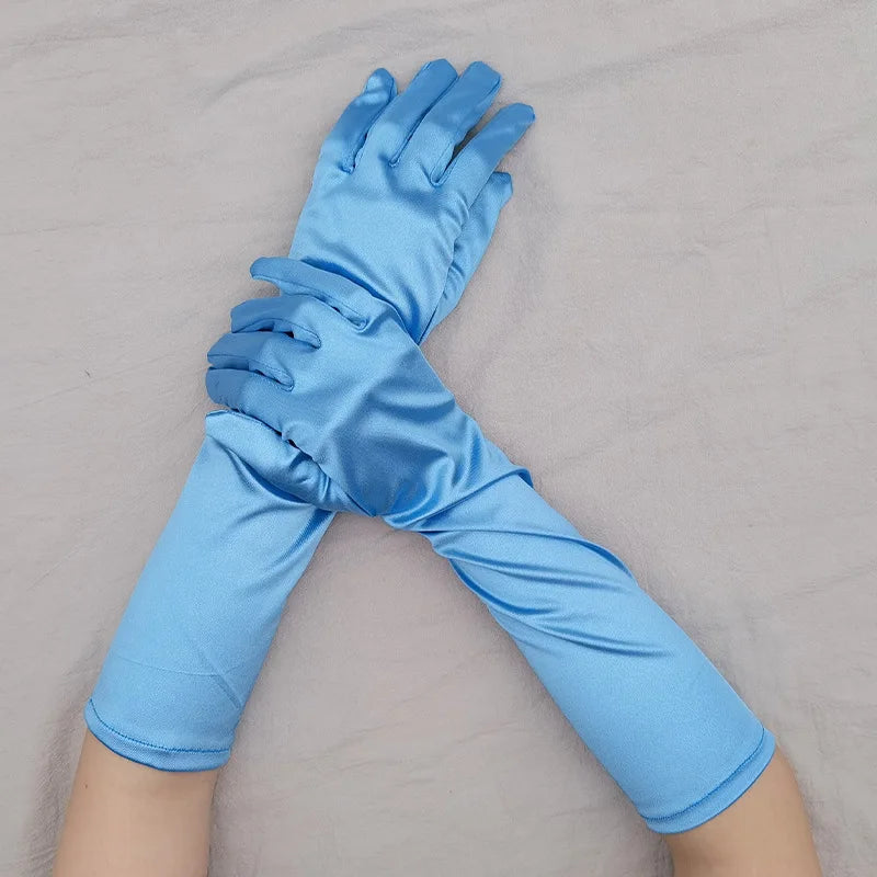 Long Satin Costume Gloves