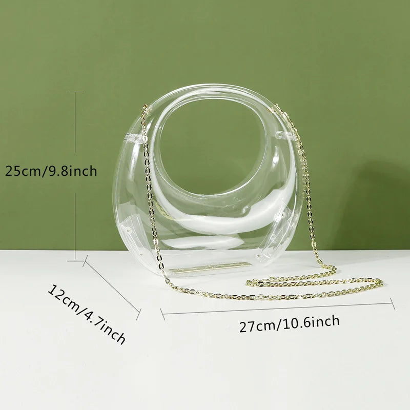 Fashion Transparent Crescent Handbag