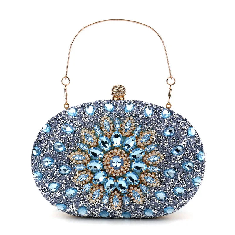 Crystal Oval Evening Clutch Bag