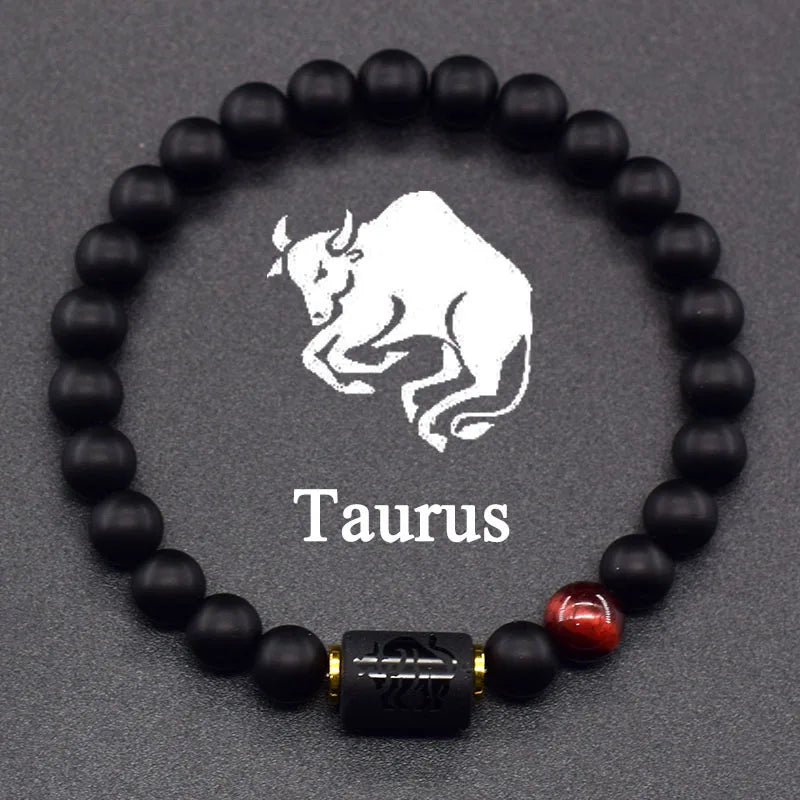 Zodiac Signs Constellation Bracelet - Black Agate