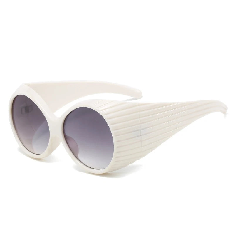 Bold Oversized Round Steampunk Sunglasses