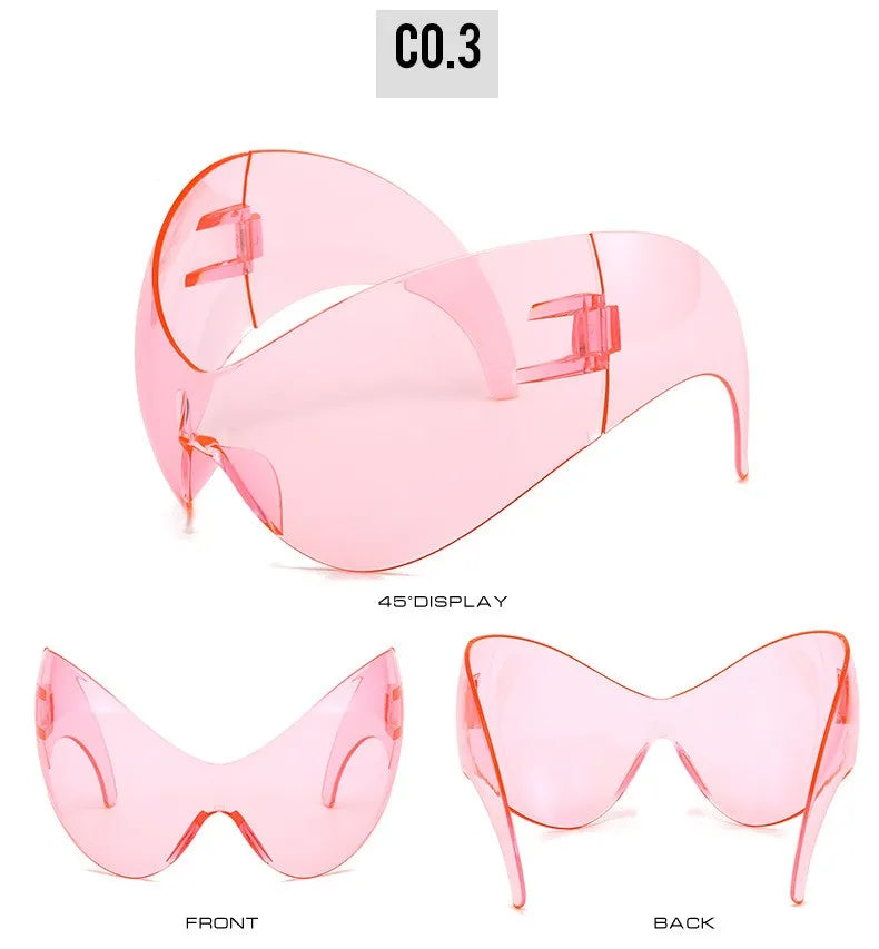 Oversized Y2K One-Piece Cyberpunk Sunglasses