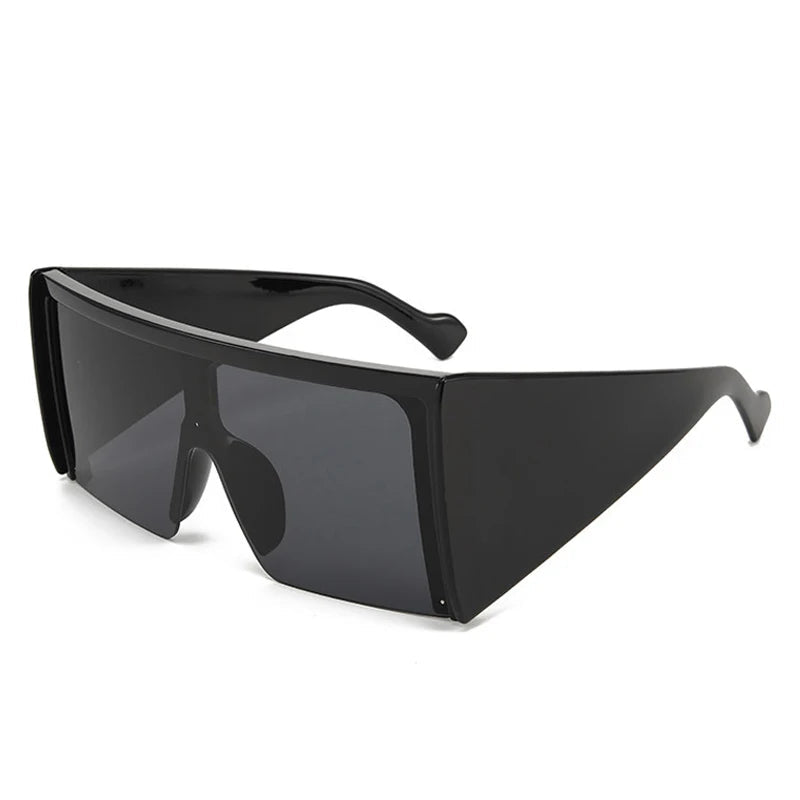 Big Frame One-Piece Square Shield Sunglasses