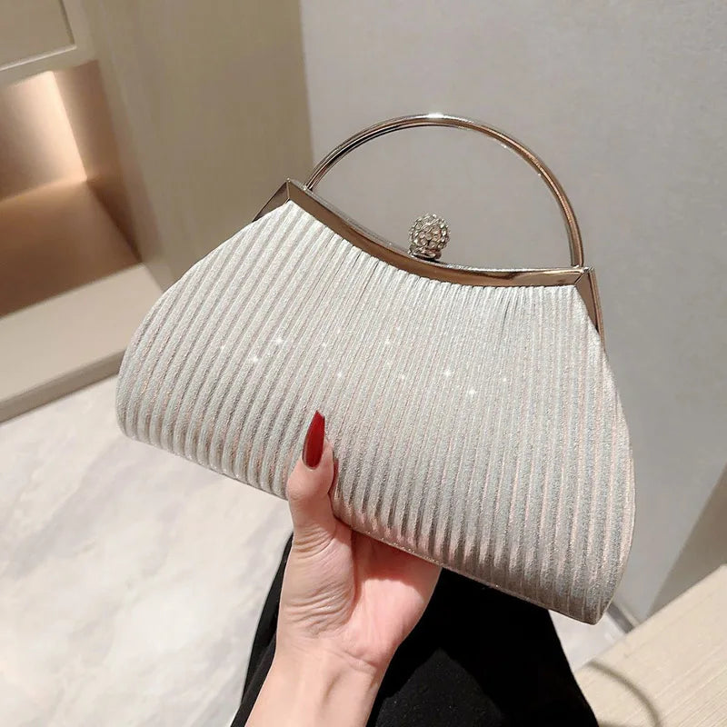 Pleated Evening Clutch Bag