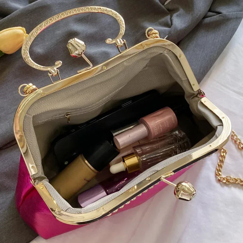 Elegant Gold Chain Clutch Bag