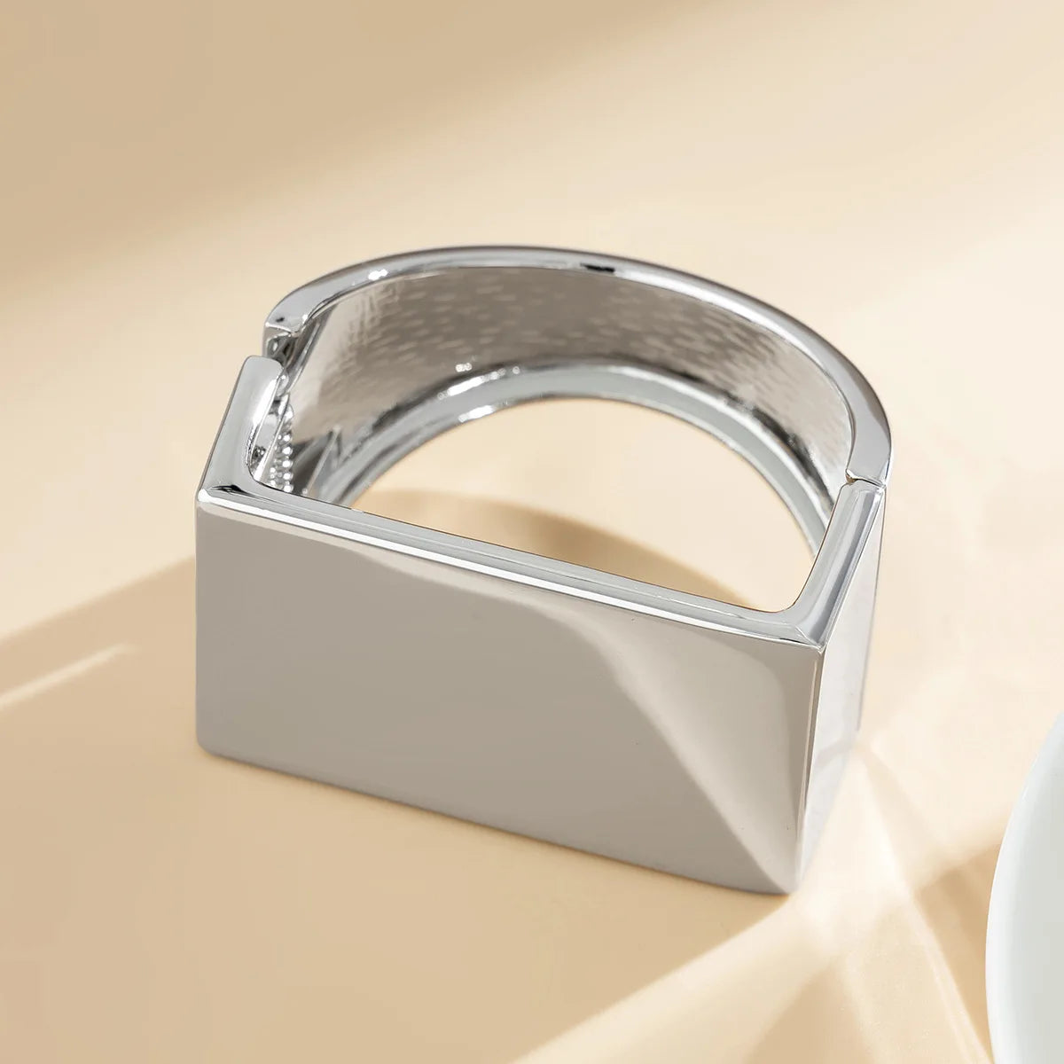 Exaggerated Gold Silver Geometric Cuff Bracelet