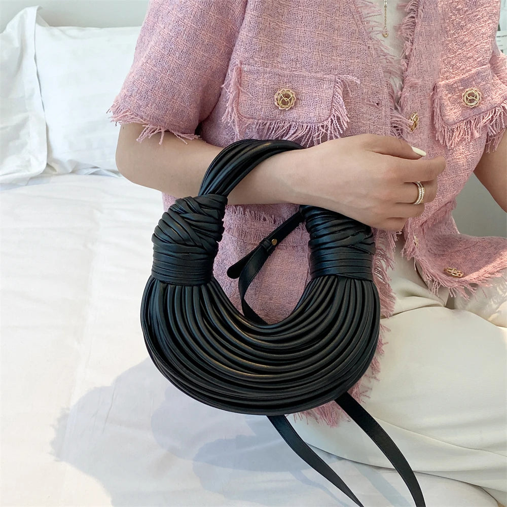 Solid Colour Noodle Design Handbag