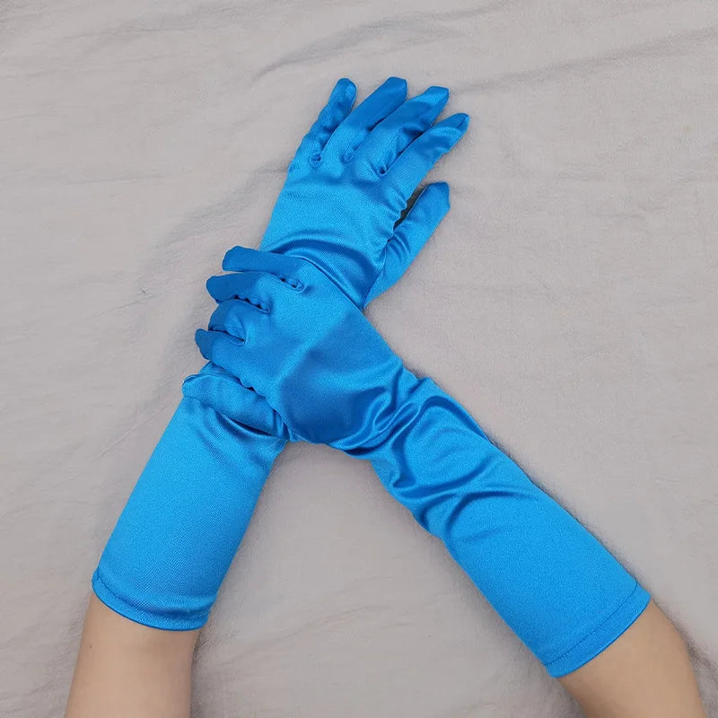 Long Satin Costume Gloves