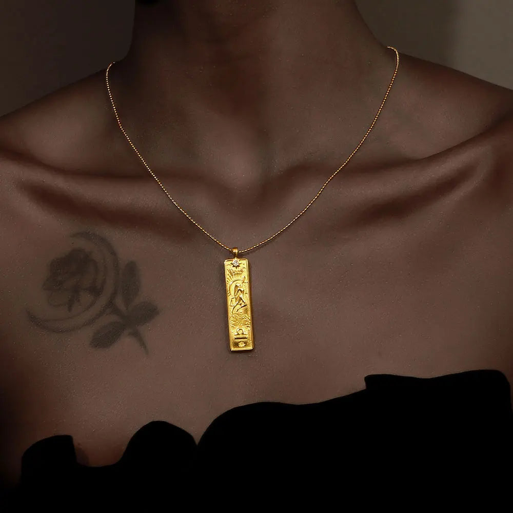 Zodiac Gold Plated Pendant Necklace