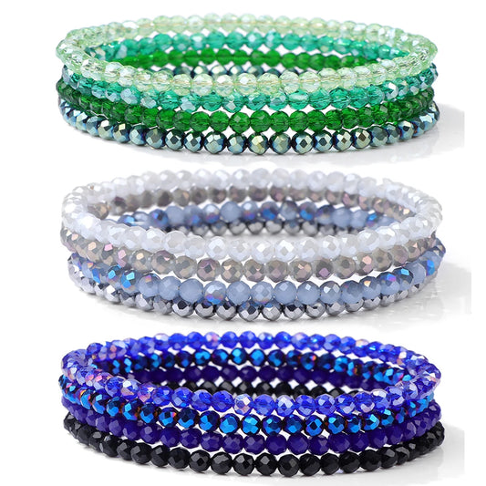 4Pcs Set Crystal Glass Bead Bracelet