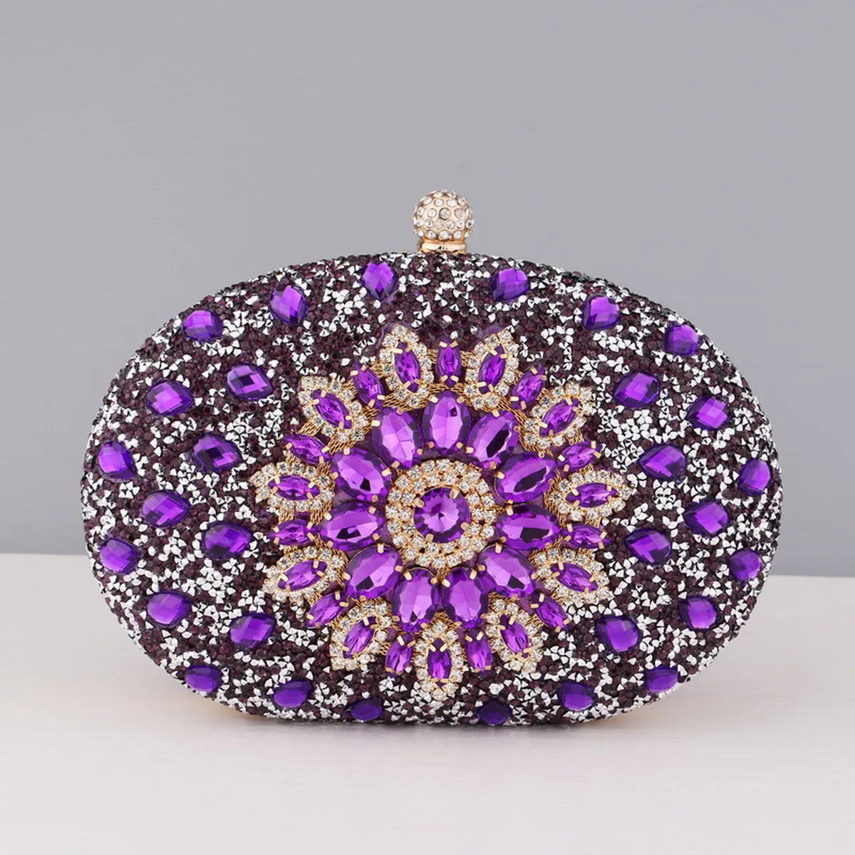 Crystal Oval Evening Clutch Bag