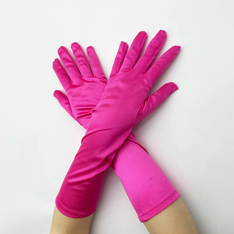 Long Satin Costume Gloves