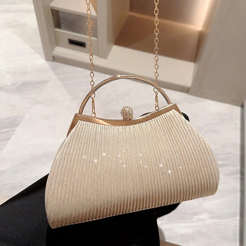 Pleated Evening Clutch Bag