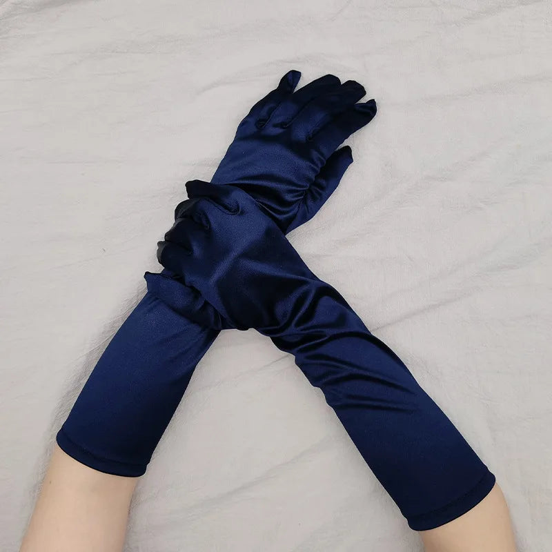 Long Satin Costume Gloves