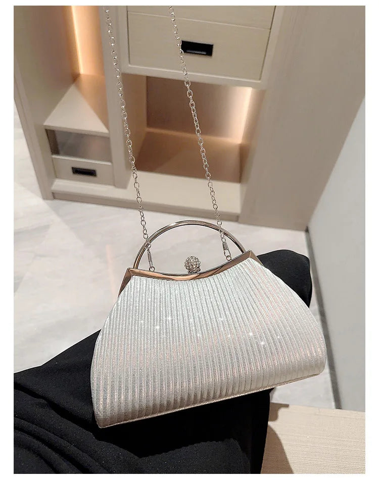 Pleated Evening Clutch Bag