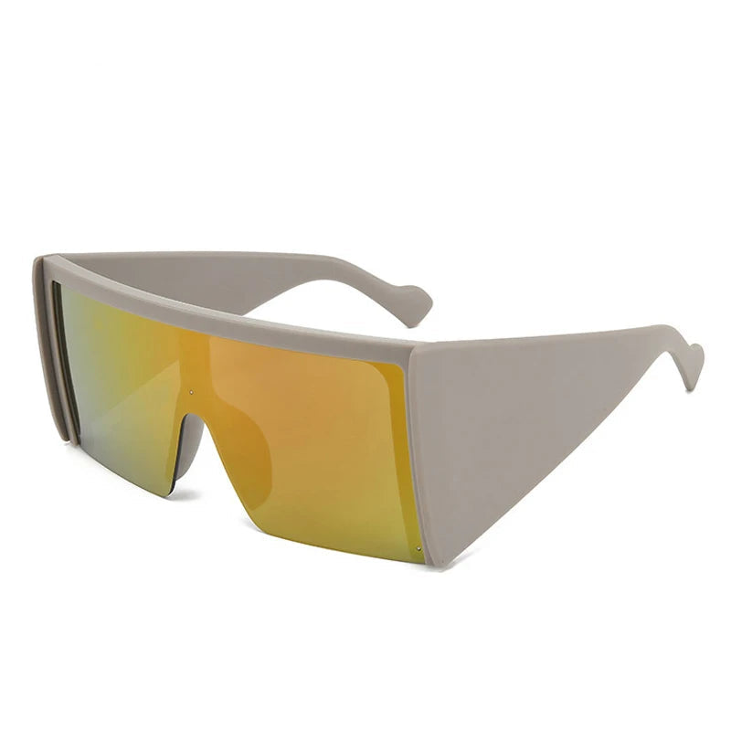 Big Frame One-Piece Square Shield Sunglasses