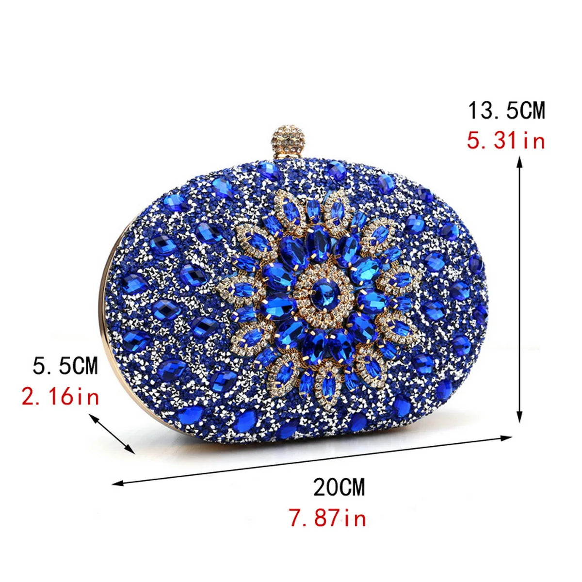 Crystal Oval Evening Clutch Bag