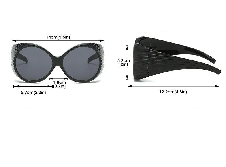 Bold Oversized Round Steampunk Sunglasses