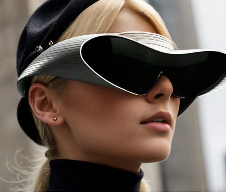 Futuristic Oversized One-Piece Cat Eye Sunglasses