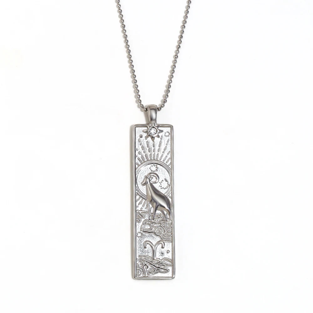 Constellation Rectangular Bar Pendant Necklace