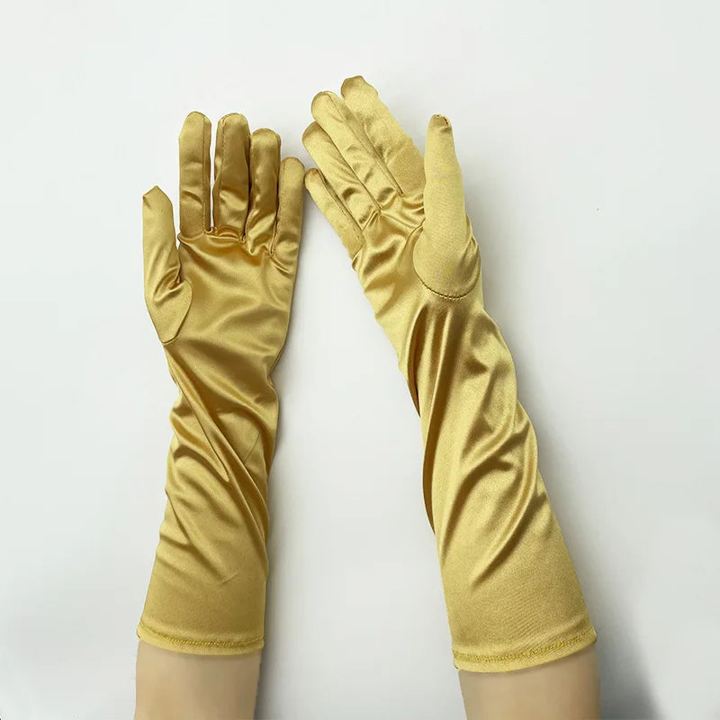Long Satin Costume Gloves