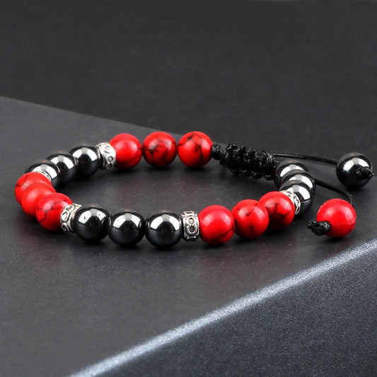 Two Tone Natural Stone Beads Bracelet