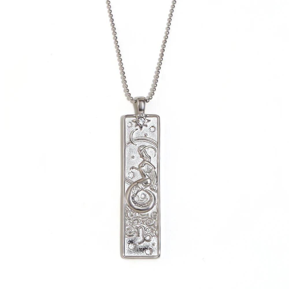Constellation Rectangular Bar Pendant Necklace