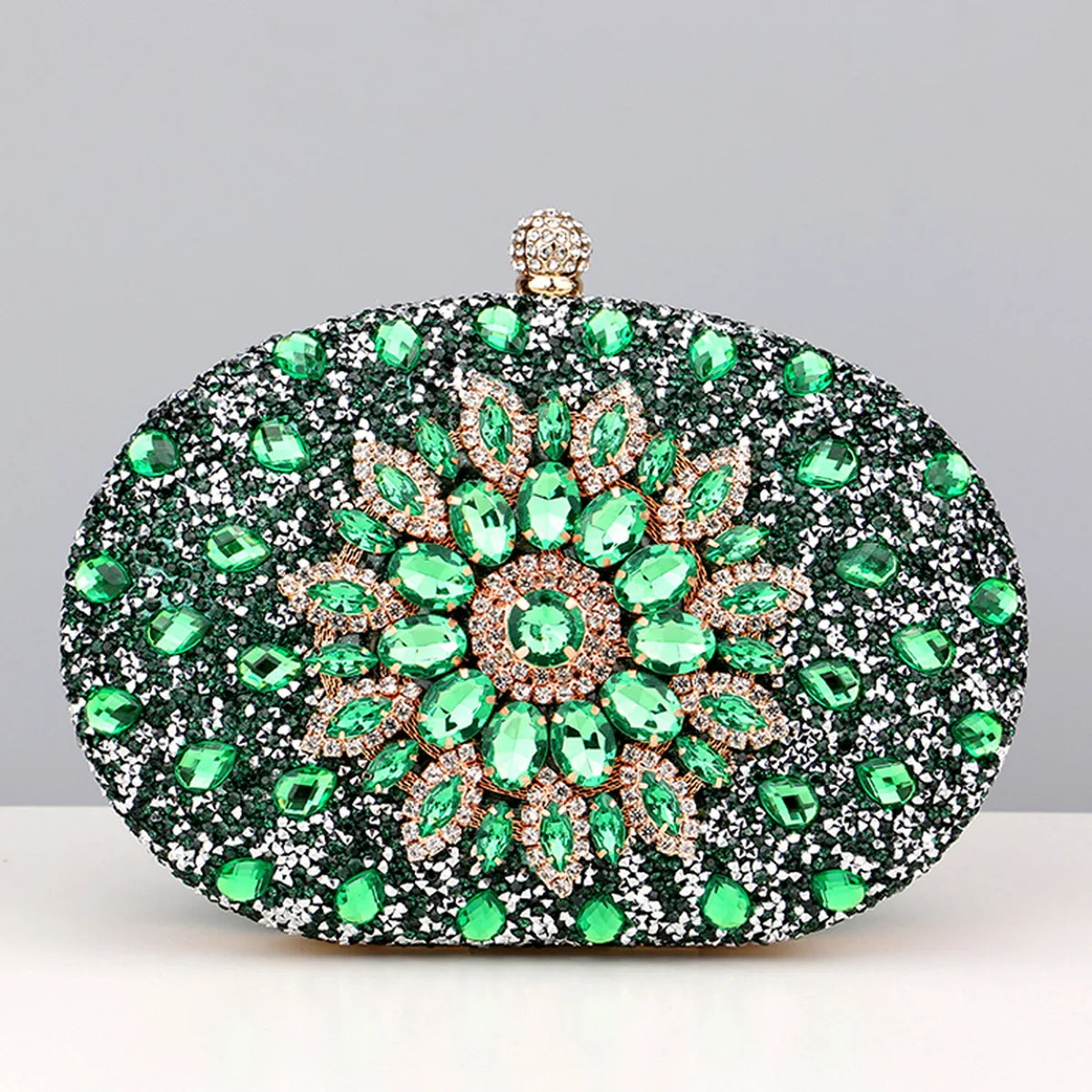 Crystal Oval Evening Clutch Bag